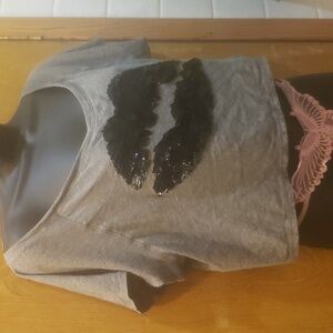 Express sp sequined lips black glitter on grey